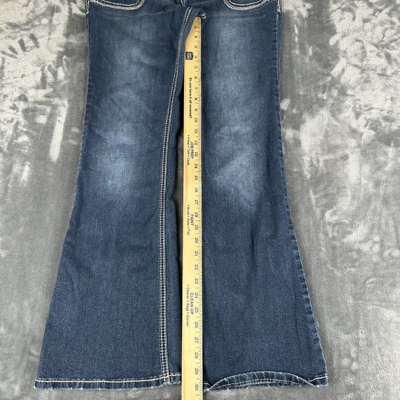 Maurices Jeans Womens 9/10 Long Blue Original Bootcut Thick Stitch Rockabilly - Picture 4 of 10